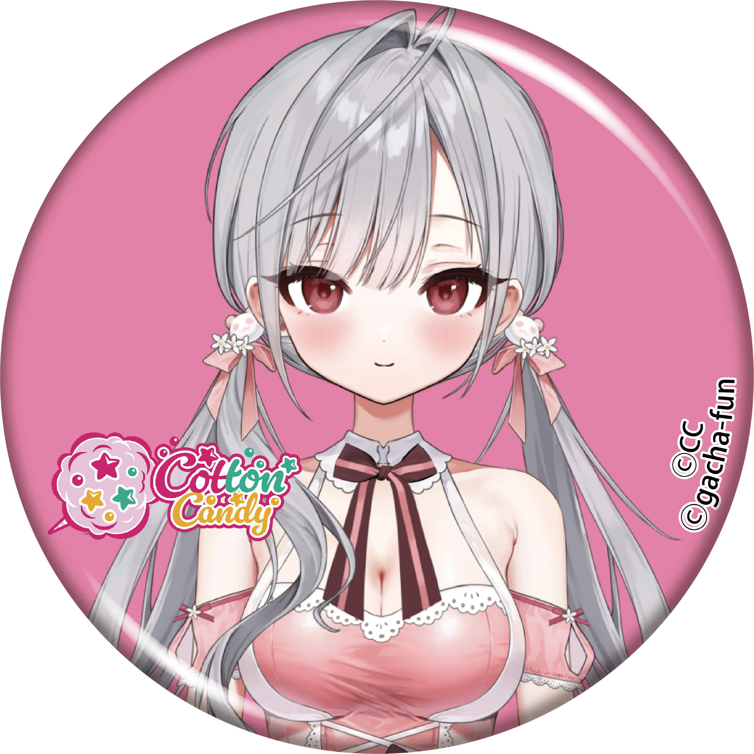 CottonCandy缶バッジピンク1